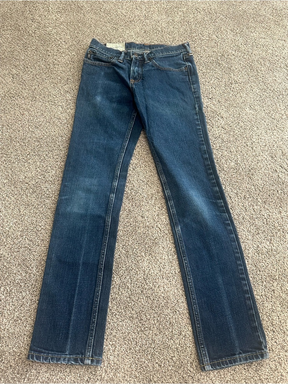 Abercrombie & Fitch Dark Blue Straight-Leg Women’s Jeans